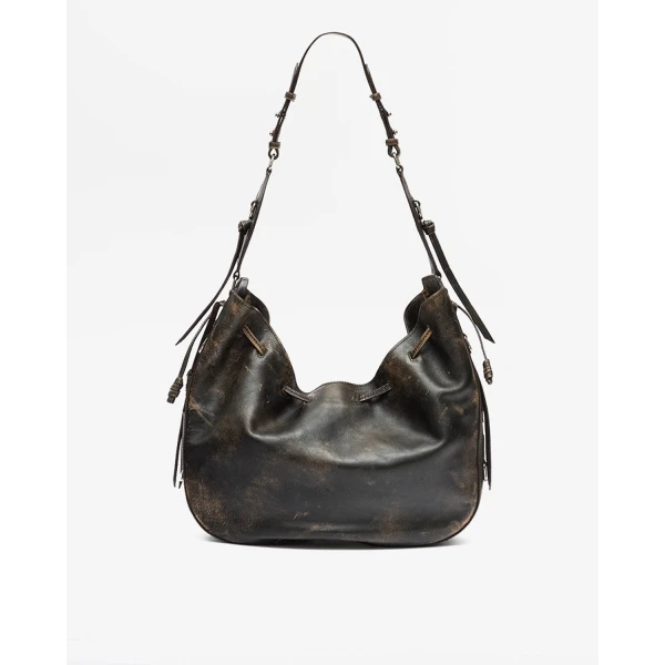 Isabel Marant Bolton Hobo Bag in Leather, Vintage Brown | Shoulder & Crossbody Bags | Coveti