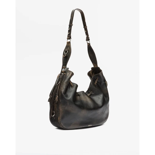 Isabel Marant Bolton Hobo Bag in Leather, Vintage Brown | Shoulder & Crossbody Bags | Coveti