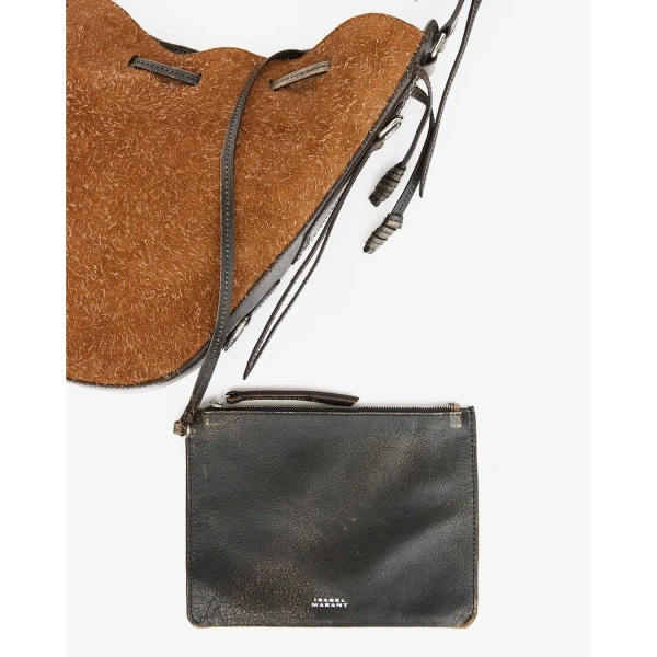 Isabel Marant Bolton Hobo Bag in Suede Leather, Chestnut | Shoulder & Crossbody Bags | Coveti