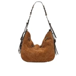 Isabel Marant Bolton Hobo Bag in Suede Leather, Chestnut | Women | Coveti