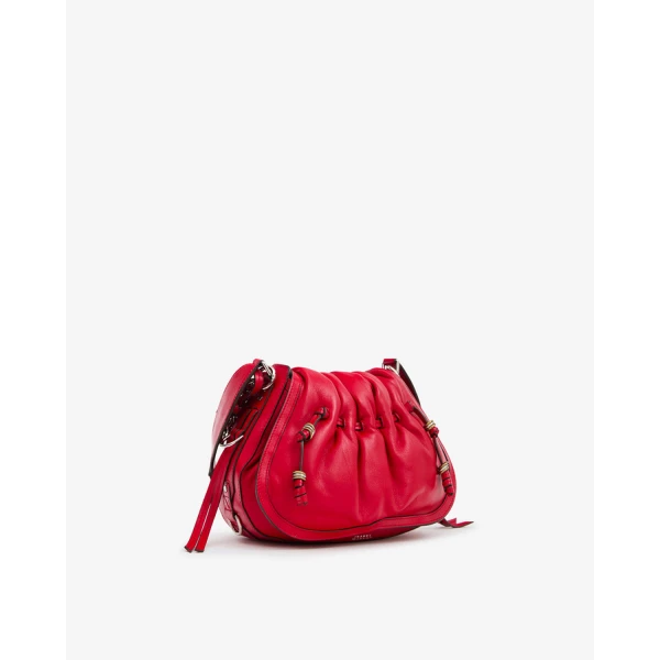 Isabel Marant Bolton Leather Bag in Scarlet Red | Shoulder & Crossbody Bags | Coveti