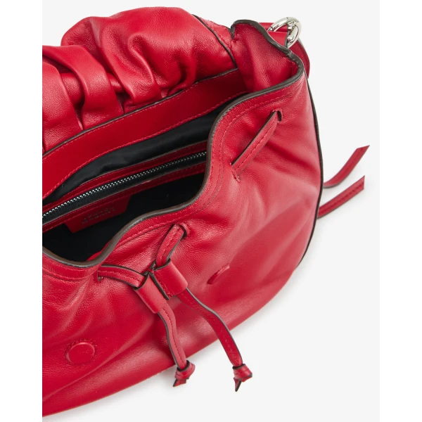 Isabel Marant Bolton Leather Bag in Scarlet Red | Shoulder & Crossbody Bags | Coveti