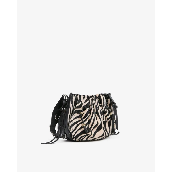 Isabel Marant Bolton Leather Bag in Zebra | Shoulder & Crossbody Bags | Coveti