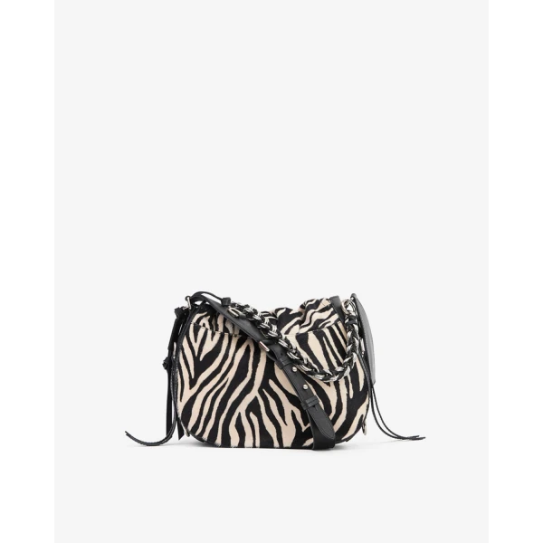 Isabel Marant Bolton Leather Bag in Zebra | Shoulder & Crossbody Bags | Coveti