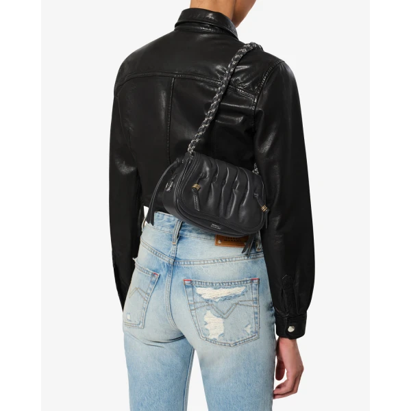 Isabel Marant Bolton XS Leather Bag in Black | Shoulder & Crossbody Bags | Coveti