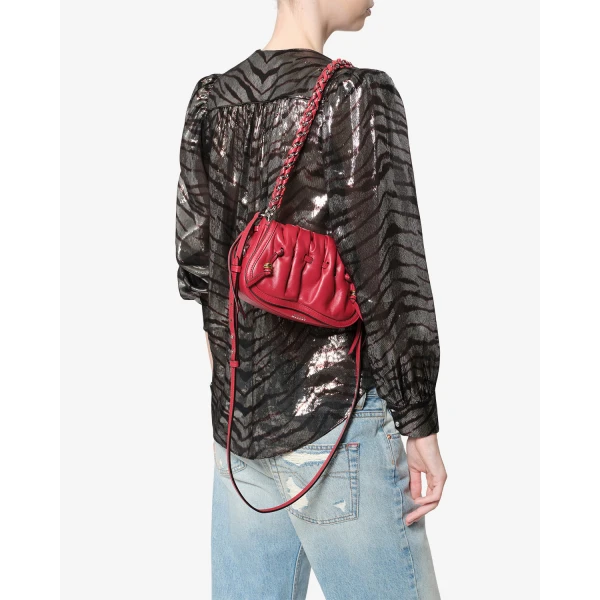 Isabel Marant Bolton XS Leather Bag in Scarlet Red | Shoulder & Crossbody Bags | Coveti