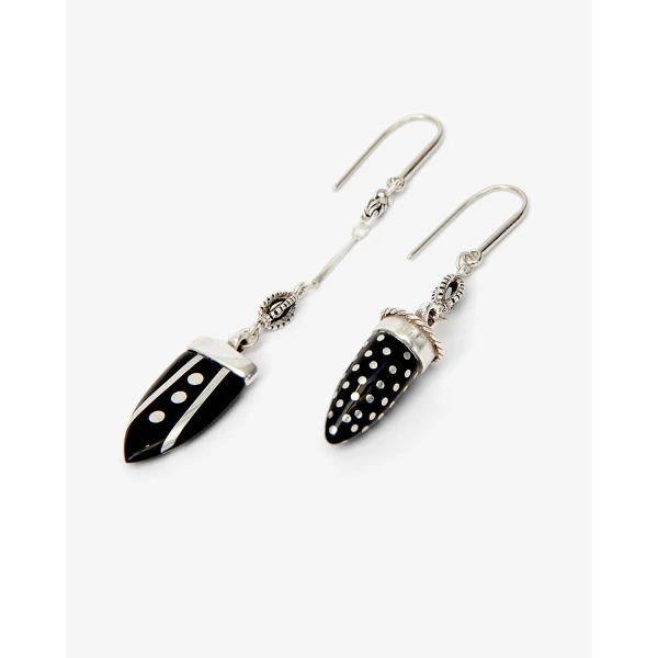 Isabel Marant Cala Earrings in Black and Silver | Earrings | Coveti