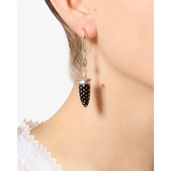 Isabel Marant Cala Earrings in Black and Silver | Earrings | Coveti