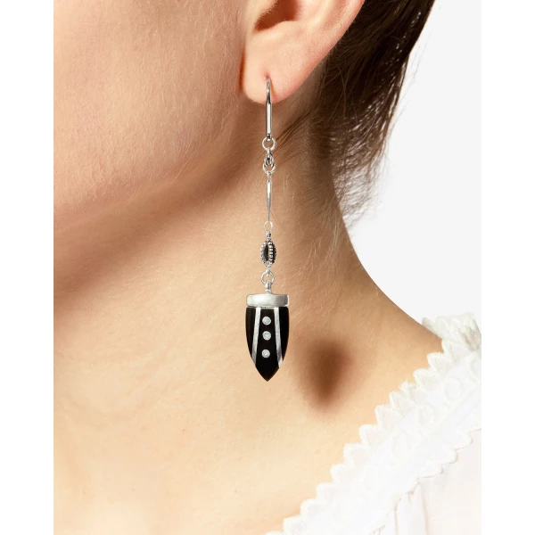 Isabel Marant Cala Earrings in Black and Silver | Earrings | Coveti