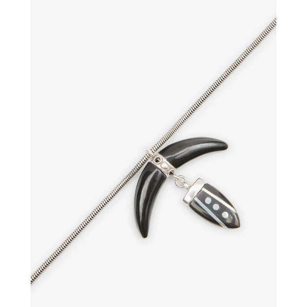 Isabel Marant Cala Necklace in Black and Silver | Necklace | Coveti