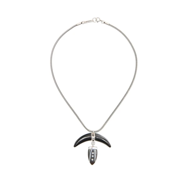 Isabel Marant Cala Necklace in Black and Silver | Women | Coveti