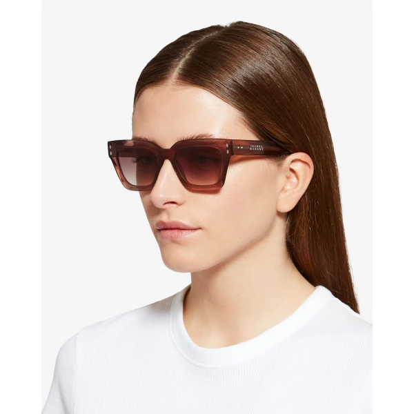 Isabel Marant Carmy Sunglasses in Brick and Red Shaded | Sunglasses | Coveti