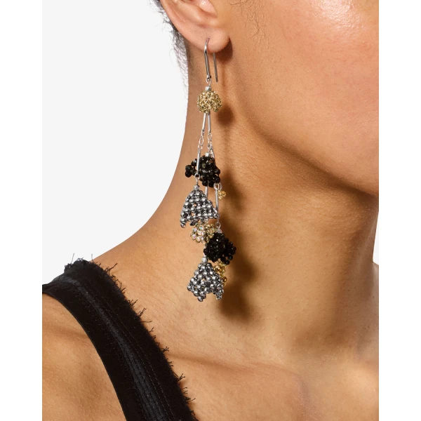 Isabel Marant Catalina Tassel Earrings in Anthracite and Silver | Earrings | Coveti