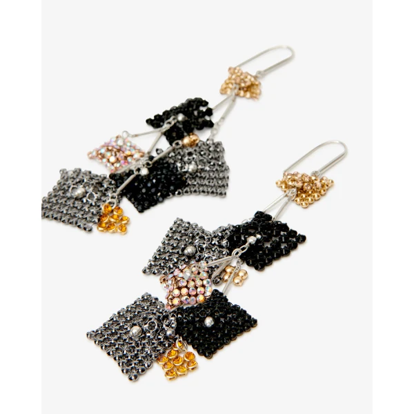 Isabel Marant Catalina Tassel Earrings in Anthracite and Silver | Earrings | Coveti