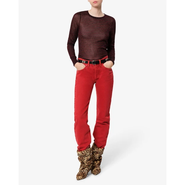 Isabel Marant Cenaya Sweater in Black and Red | Sweaters | Coveti