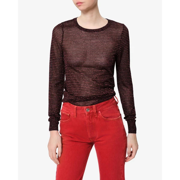 Isabel Marant Cenaya Sweater in Black and Red | Sweaters | Coveti