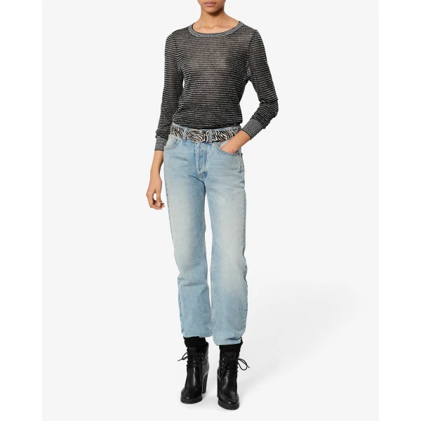 Isabel Marant Cenaya Sweater in Black and Silver | Sweaters | Coveti