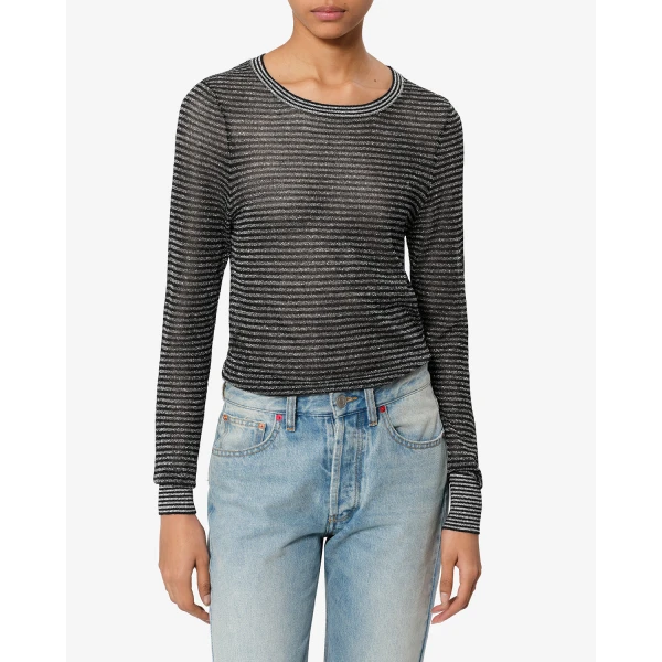Isabel Marant Cenaya Sweater in Black and Silver | Sweaters | Coveti