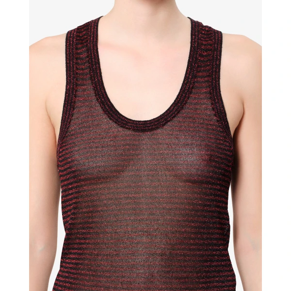 Isabel Marant Cevara Tank Top in Black and Red | Sleeveless | Coveti