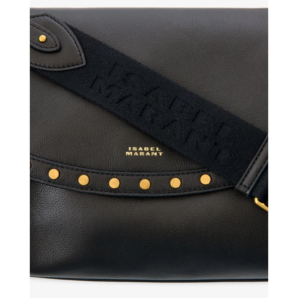 Isabel Marant Chany M Leather Bag in Black | Shoulder & Crossbody Bags | Coveti