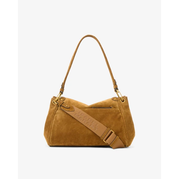 Isabel Marant Chany M Suede Bag in Cognac | Shoulder & Crossbody Bags | Coveti