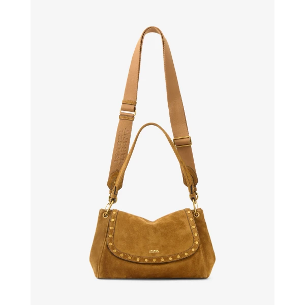 Isabel Marant Chany M Suede Bag in Cognac | Shoulder & Crossbody Bags | Coveti