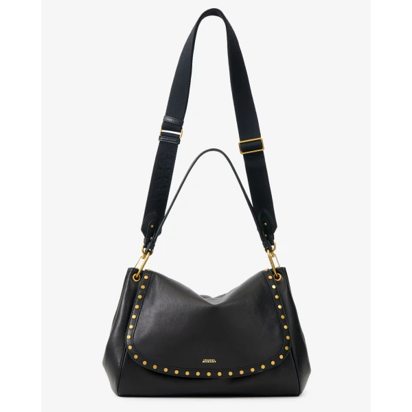 Isabel Marant Chany XL Leather Bag in Black | Shoulder & Crossbody Bags | Coveti