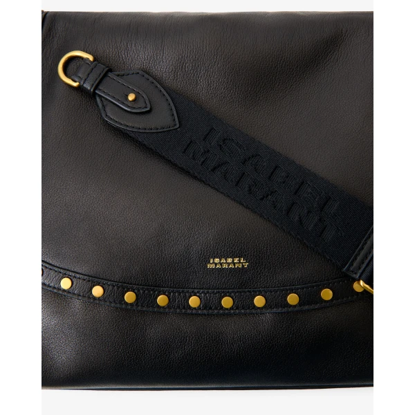 Isabel Marant Chany XL Leather Bag in Black | Shoulder & Crossbody Bags | Coveti