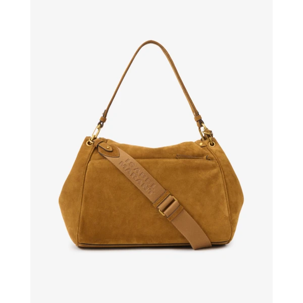 Isabel Marant Chany XL Suede Bag in Cognac | Shoulder & Crossbody Bags | Coveti