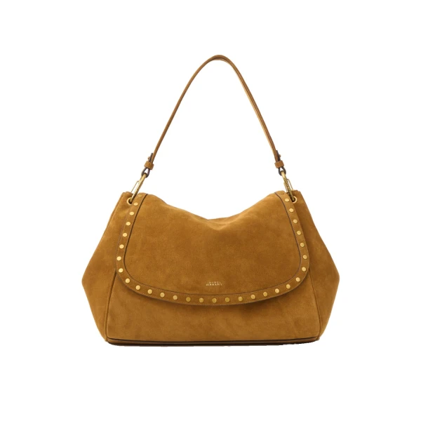 Chany XL Suede Bag in Cognac