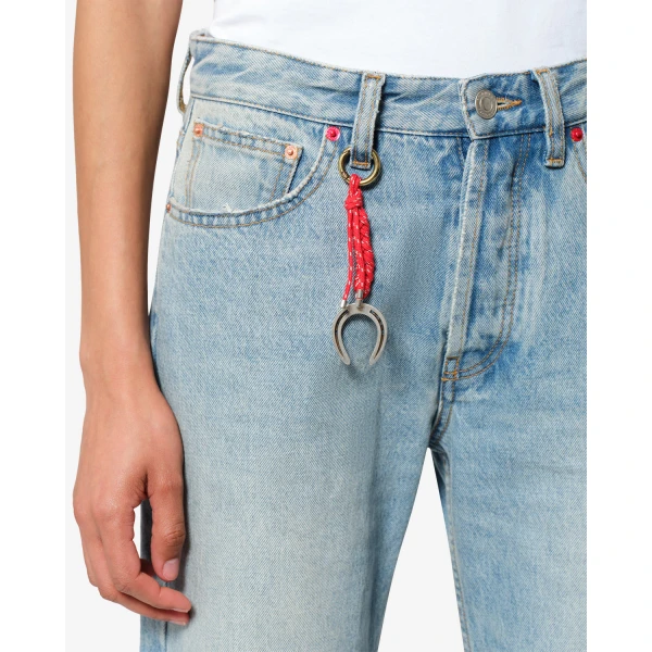 Isabel Marant Charm Keychain in Red and Silver | Bag charms | Coveti