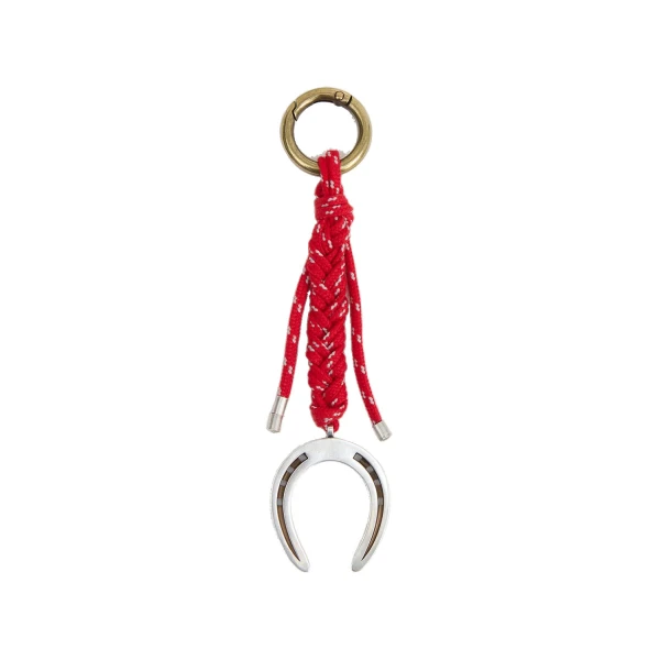 Charm Keychain in Red and Silver