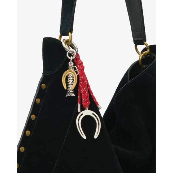 Isabel Marant Charm Keychain in Silver and Gold | Bag charms | Coveti