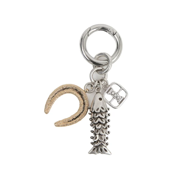 Charm Keychain in Silver and Gold