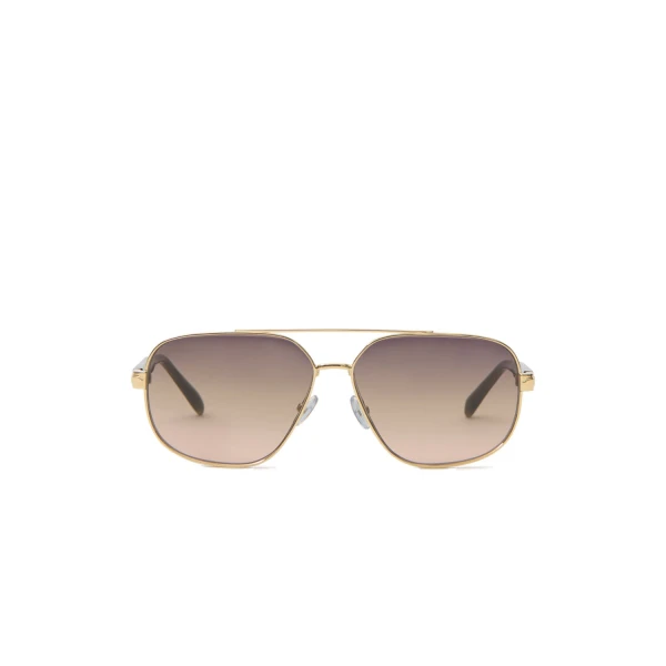 Clero Aviator Sunglasses in Gold Pink Green and Grey Green Azur