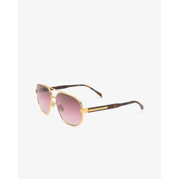 Isabel Marant Clero Pilot Sunglasses in Yellow Gold and Brown Purple | Sunglasses | Coveti