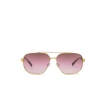 Isabel Marant Clero Pilot Sunglasses in Yellow Gold and Brown Purple | Women | Coveti