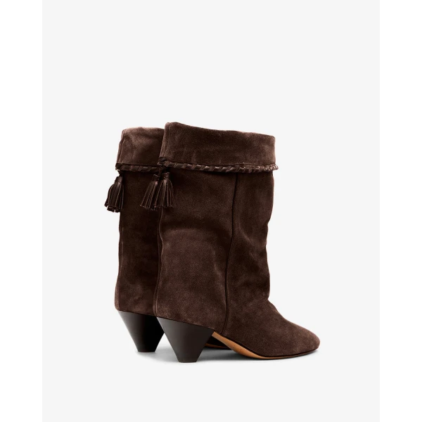 Isabel Marant Dalby Ankle Boots in Chocolate | Boots | Coveti