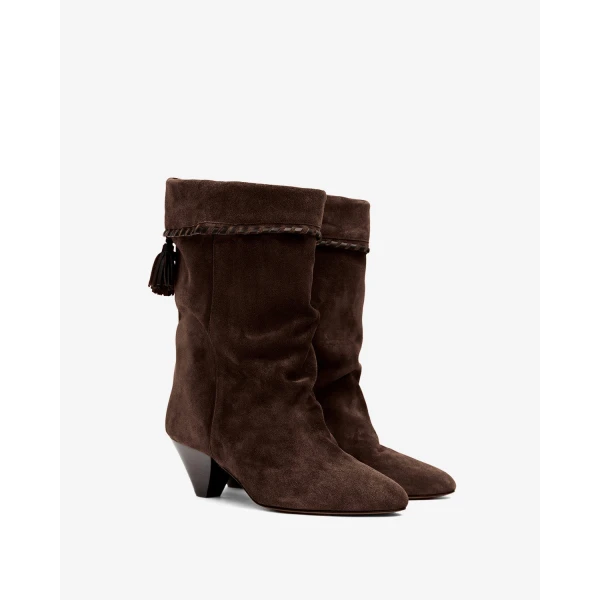 Isabel Marant Dalby Ankle Boots in Chocolate | Boots | Coveti