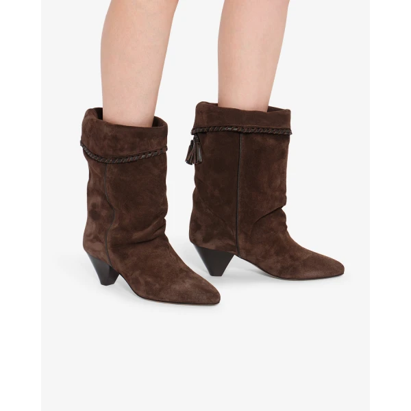 Isabel Marant Dalby Ankle Boots in Chocolate | Boots | Coveti