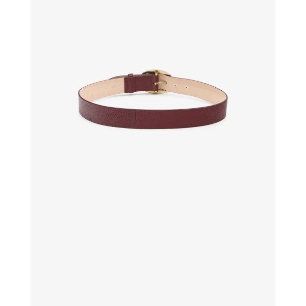 Isabel Marant Dara Leather Belt in Burgundy | Belts | Coveti