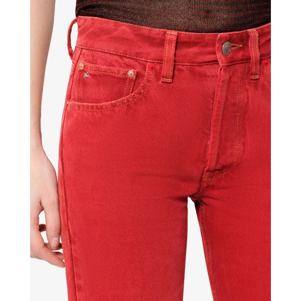 Isabel Marant Daya Regular Jeans in Red | Denim | Coveti