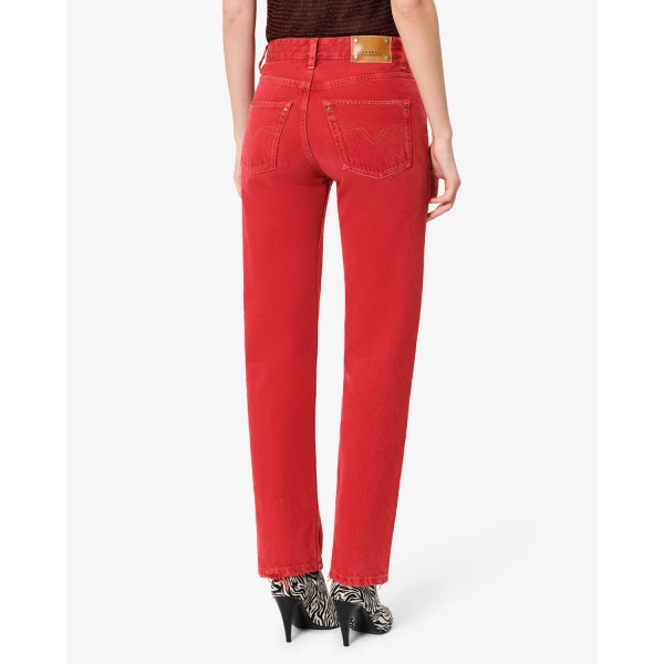 Isabel Marant Daya Regular Jeans in Red | Denim | Coveti