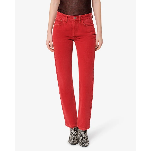 Isabel Marant Daya Regular Jeans in Red | Denim | Coveti