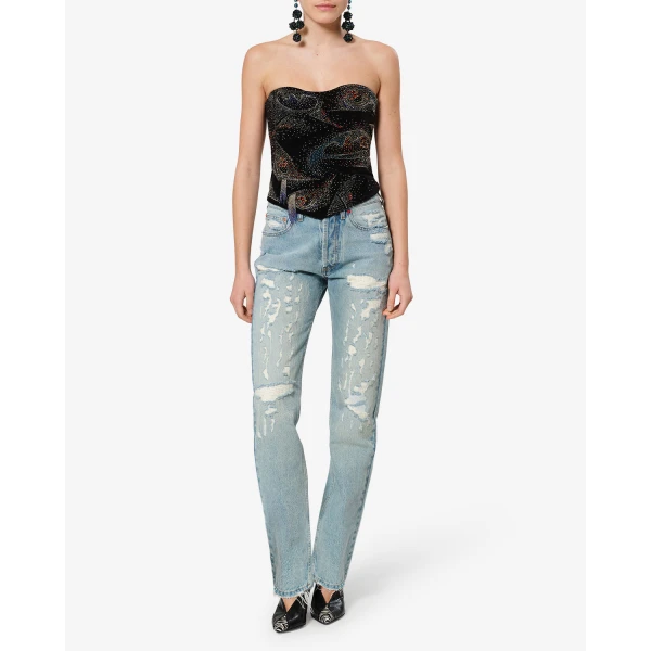Isabel Marant Daya Regular Jeans in Used Blue | Denim | Coveti