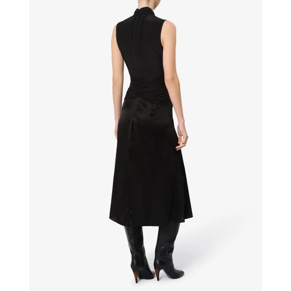 Isabel Marant Delfi Silk Dress in Black | Midi Dresses | Coveti
