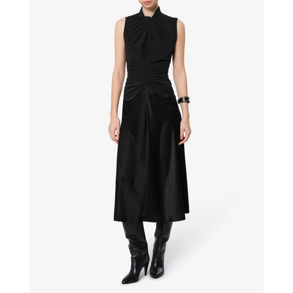 Isabel Marant Delfi Silk Dress in Black | Midi Dresses | Coveti