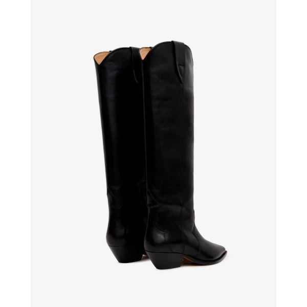 Isabel Marant Denvee Leather Boots in Black | Boots | Coveti