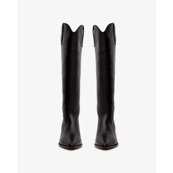 Isabel Marant Denvee Leather Boots in Black | Boots | Coveti