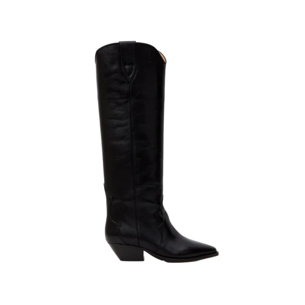 Denvee Leather Boots in Black